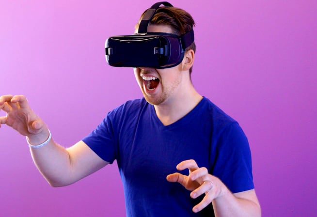 person with VR glasses